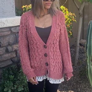 Cable-knit cardigan
